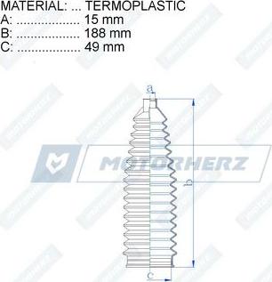 Motorherz RDZ0471MG - Bellow, steering autospares.lv