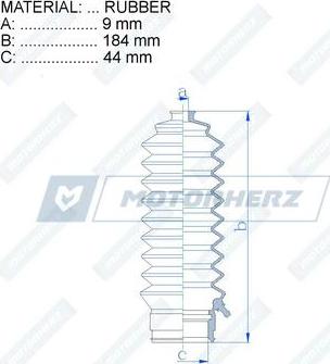 Motorherz RDZ0580MG - Bellow, steering autospares.lv