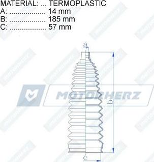 Motorherz RDZ0530MG - Bellow, steering autospares.lv