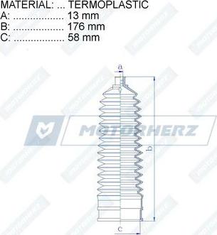 Motorherz RDZ0049MG - Bellow, steering autospares.lv