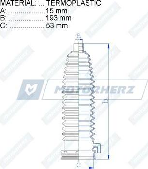 Motorherz RDZ0046MG - Bellow, steering autospares.lv