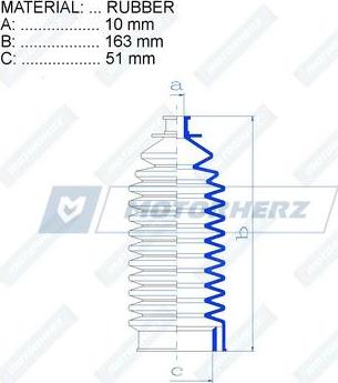 Motorherz RDZ0169MG - Bellow, steering autospares.lv