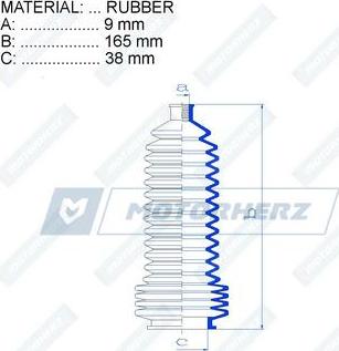 Motorherz RDZ0350MG - Bellow, steering autospares.lv