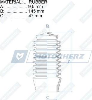 Motorherz RDZ0292MG - Bellow, steering autospares.lv