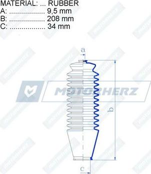 Motorherz RDZ0216MG - Bellow, steering autospares.lv