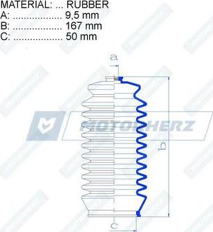 Motorherz RDZ0217MG - Bellow, steering autospares.lv