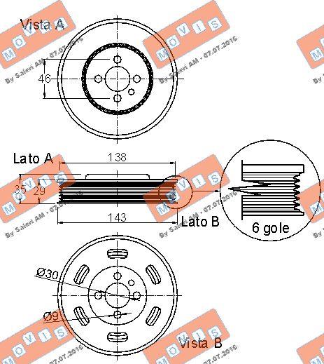 MOVIS AST9013 - Belt Pulley, crankshaft autospares.lv