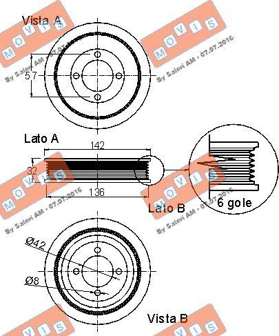 MOVIS AST9084 - Belt Pulley, crankshaft autospares.lv