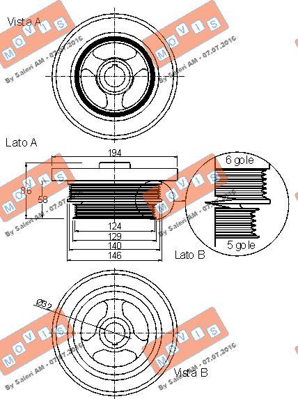 MOVIS AST9030 - Belt Pulley, crankshaft autospares.lv