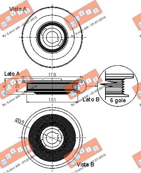 MOVIS AST9038 - Belt Pulley, crankshaft autospares.lv