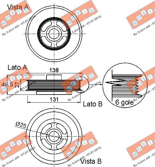 MOVIS AST9240 - Belt Pulley, crankshaft autospares.lv