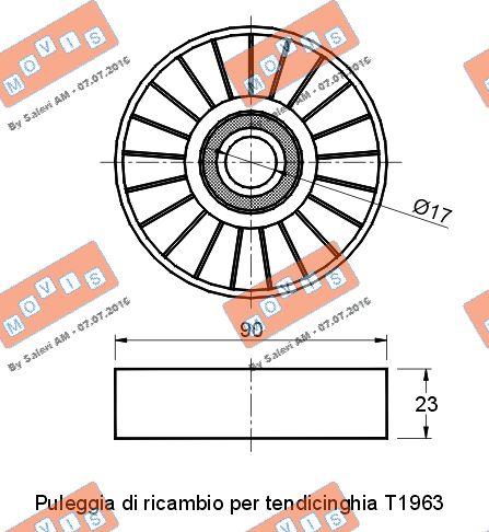 MOVIS AST1964 - Pulley, v-ribbed belt autospares.lv