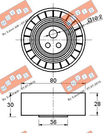 MOVIS AST1908 - Pulley, v-ribbed belt autospares.lv