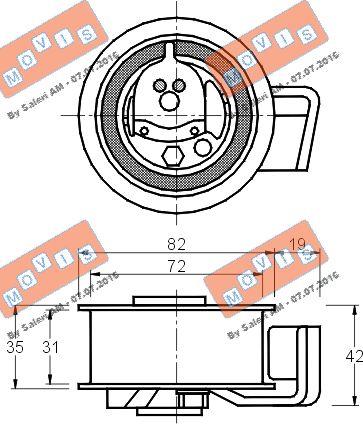 MOVIS AST1917 - Tensioner Pulley, timing belt autospares.lv