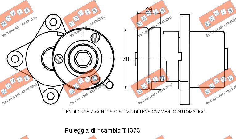 MOVIS AST1922 - Belt Tensioner, v-ribbed belt autospares.lv