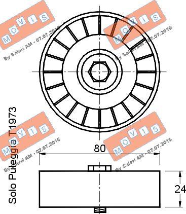 MOVIS AST1972 - Pulley, v-ribbed belt autospares.lv