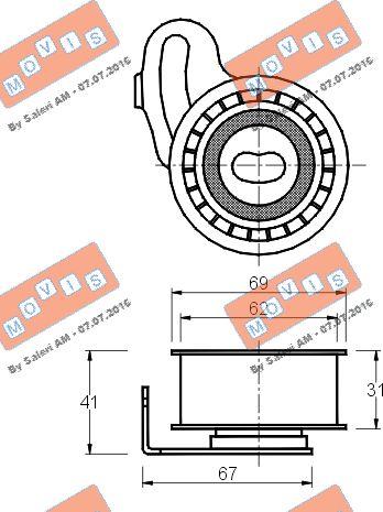 MOVIS AST1438 - Tensioner Pulley, timing belt autospares.lv