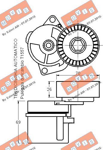 MOVIS AST1555 - Belt Tensioner, v-ribbed belt autospares.lv