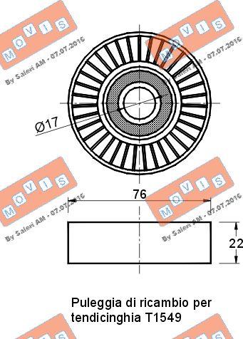 MOVIS AST1550 - Pulley, v-ribbed belt autospares.lv