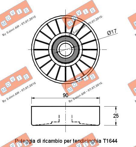 MOVIS AST1645 - Pulley, v-ribbed belt autospares.lv