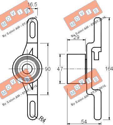 MOVIS AST1046 - Tensioner Pulley, timing belt autospares.lv