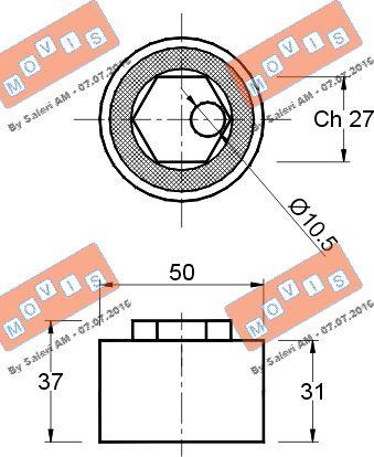 MOVIS AST1040 - Tensioner Pulley, timing belt autospares.lv