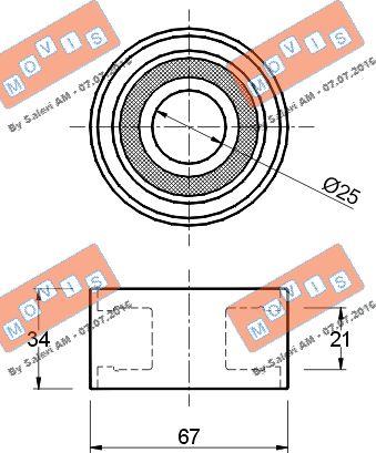 MOVIS AST1016 - Deflection / Guide Pulley, timing belt autospares.lv