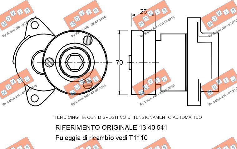 MOVIS AST1109 - Belt Tensioner, v-ribbed belt autospares.lv