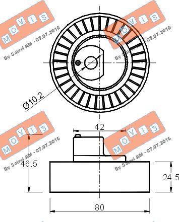 MOVIS AST1174 - Pulley, v-ribbed belt autospares.lv