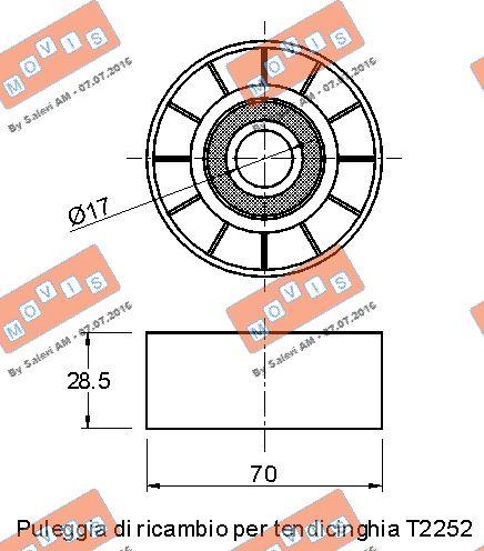 MOVIS AST1894 - Pulley, v-ribbed belt autospares.lv