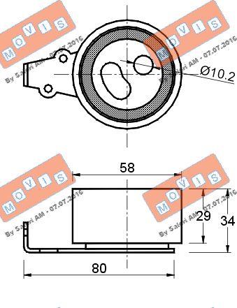 MOVIS AST1881 - Tensioner Pulley, timing belt autospares.lv