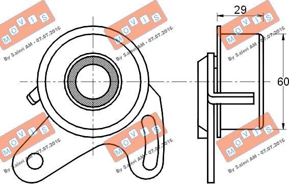 MOVIS AST1393 - Tensioner Pulley, timing belt autospares.lv