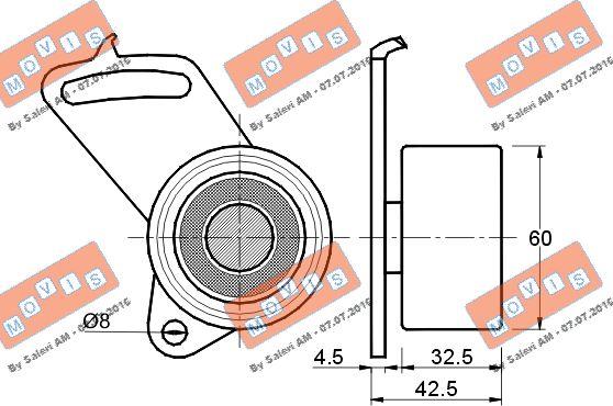 MOVIS AST1338 - Tensioner Pulley, timing belt autospares.lv