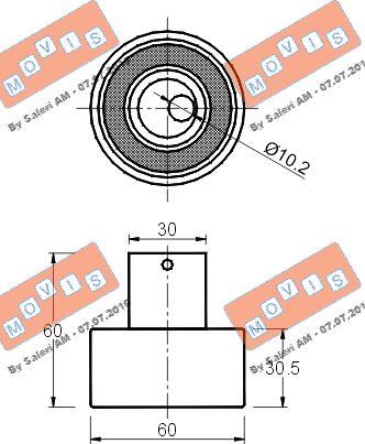 MOVIS AST1337 - Tensioner Pulley, timing belt autospares.lv