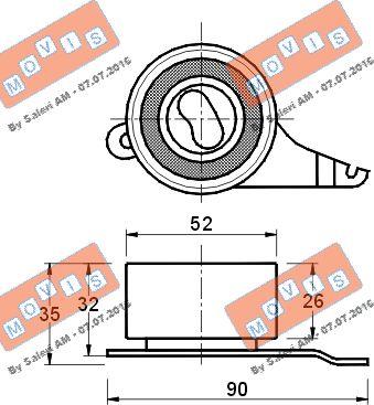 MOVIS AST1323 - Tensioner Pulley, timing belt autospares.lv