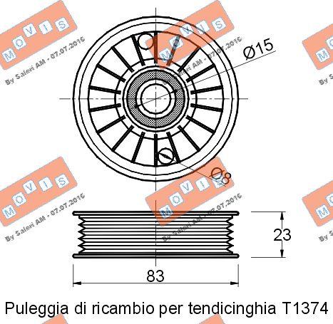 MOVIS AST1375 - Pulley, v-ribbed belt autospares.lv