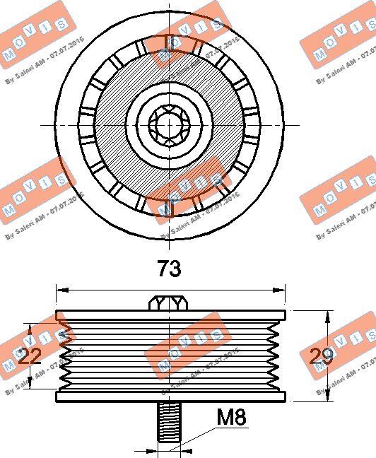 MOVIS AST3495 - Pulley, v-ribbed belt autospares.lv