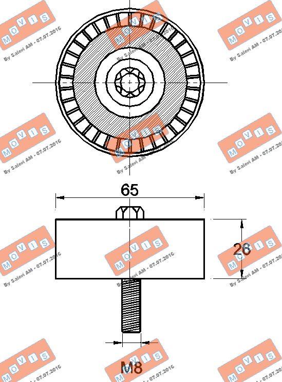 MOVIS AST3497 - Pulley, v-ribbed belt autospares.lv