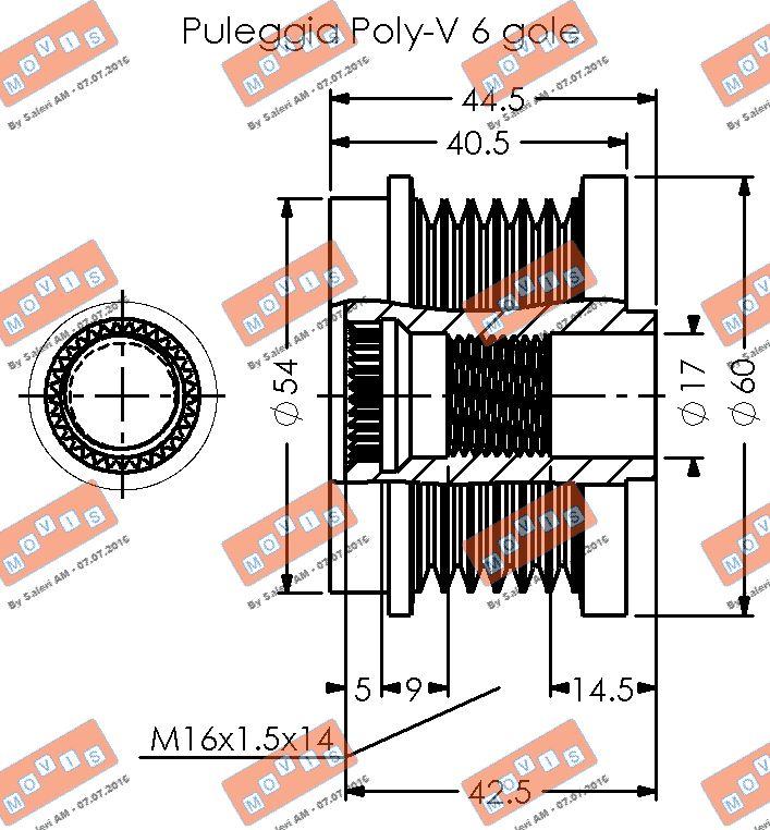 MOVIS AST3481 - Pulley, alternator, freewheel clutch autospares.lv