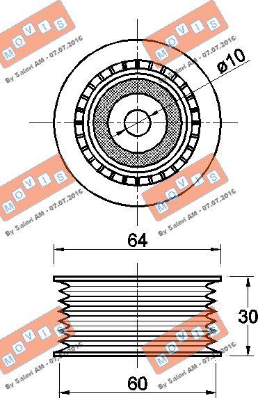 MOVIS AST3479 - Pulley, v-ribbed belt autospares.lv