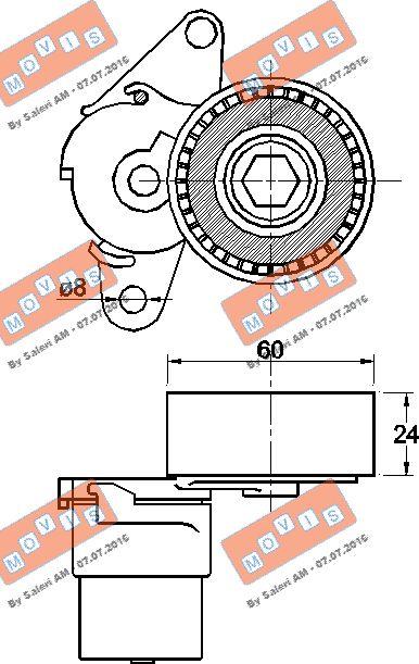 MOVIS AST3477 - Belt Tensioner, v-ribbed belt autospares.lv