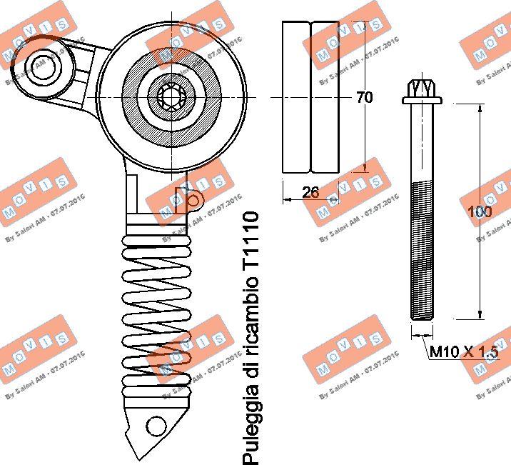 MOVIS AST3613 - Belt Tensioner, v-ribbed belt autospares.lv