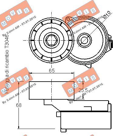 MOVIS AST3045 - Belt Tensioner, v-ribbed belt autospares.lv