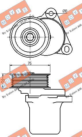 MOVIS AST3077 - Belt Tensioner, v-ribbed belt autospares.lv