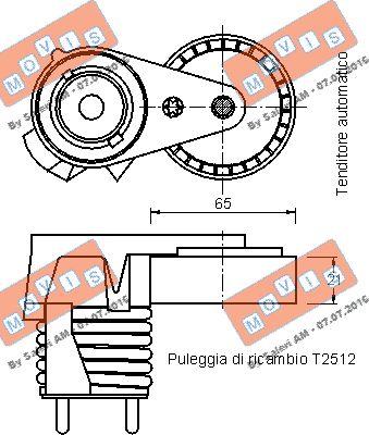 MOVIS AST3147 - Belt Tensioner, v-ribbed belt autospares.lv