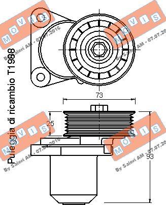 MOVIS AST3167 - Belt Tensioner, v-ribbed belt autospares.lv