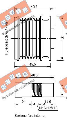 MOVIS AST3109 - Pulley, alternator, freewheel clutch autospares.lv