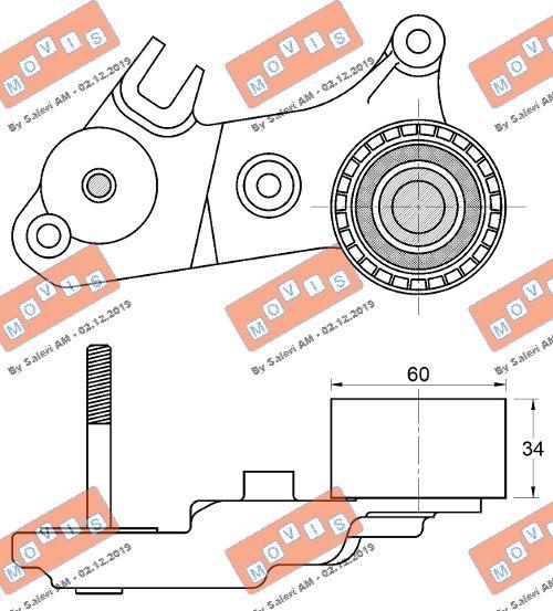 MOVIS AST3837 - Deflection / Guide Pulley, timing belt autospares.lv