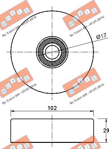 MOVIS AST3345 - Pulley, v-ribbed belt autospares.lv