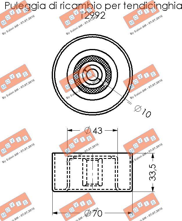 MOVIS AST3356 - Pulley, v-ribbed belt autospares.lv